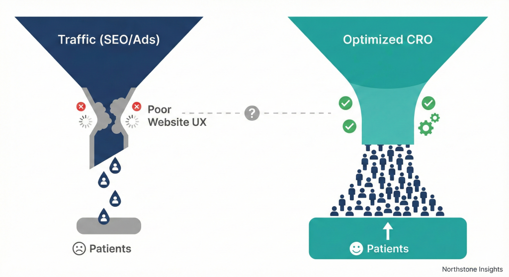 
 Conversion Rate Optimization for Healthcare Websites